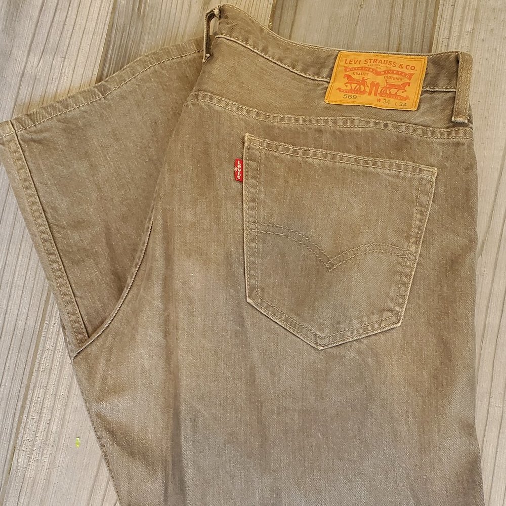 Men's Levi 569 Gray Jeans 34 x 34